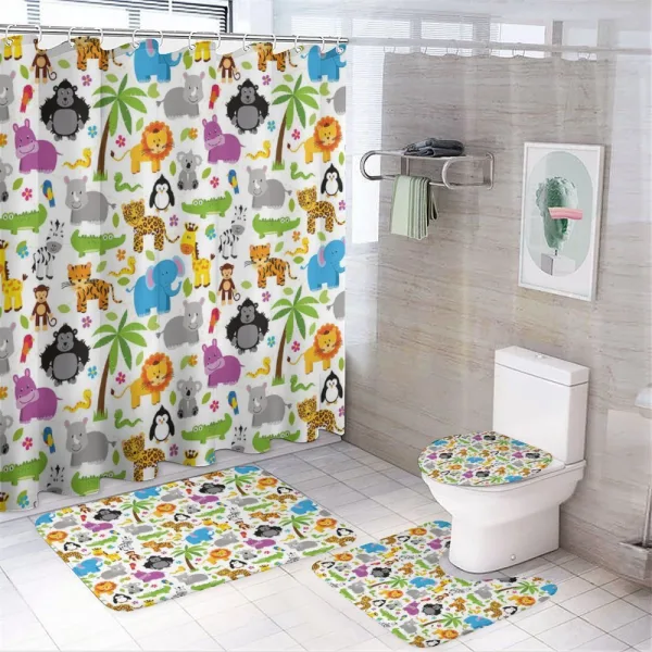 Various Animals on a shower curtain