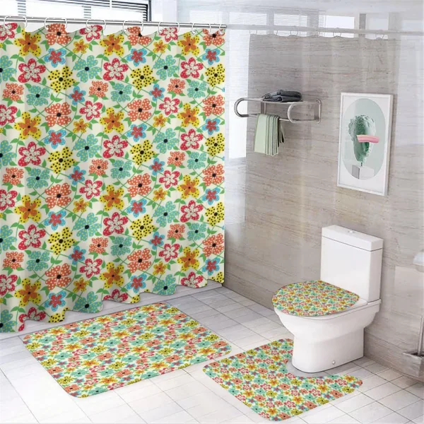 Vibrant Summer Flora on a shower curtain