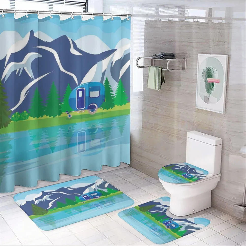 Cartoon Lake Landscape — Your design