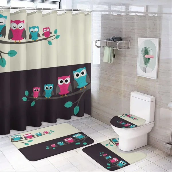Family of Owls on a shower curtain