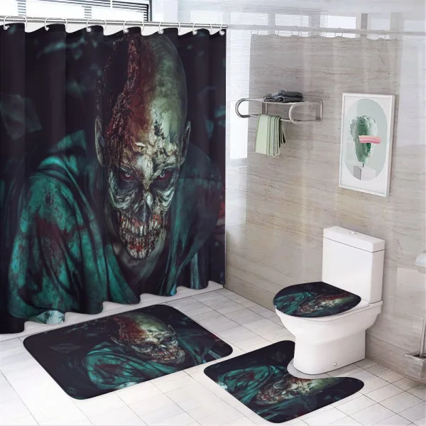 Fearful Vampire on a shower curtain