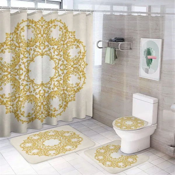 Floral Baroque Round on a shower curtain