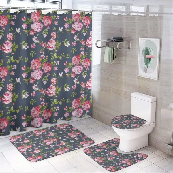 Flowers Roses and Buds on a shower curtain