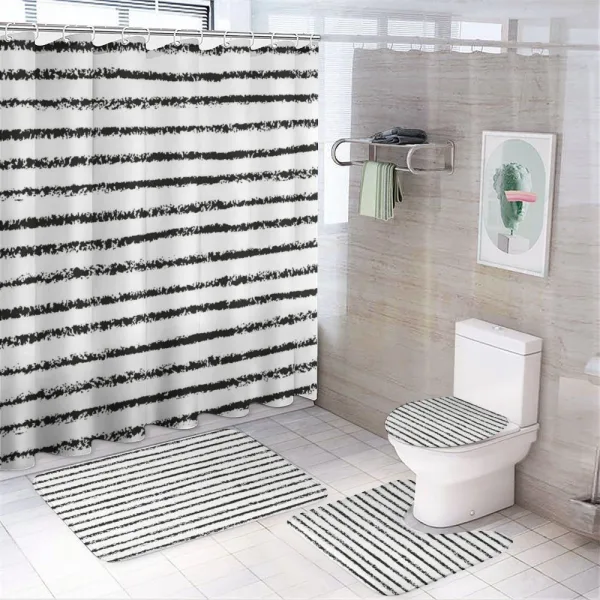 Grungy Brushstroke Lines on a shower curtain