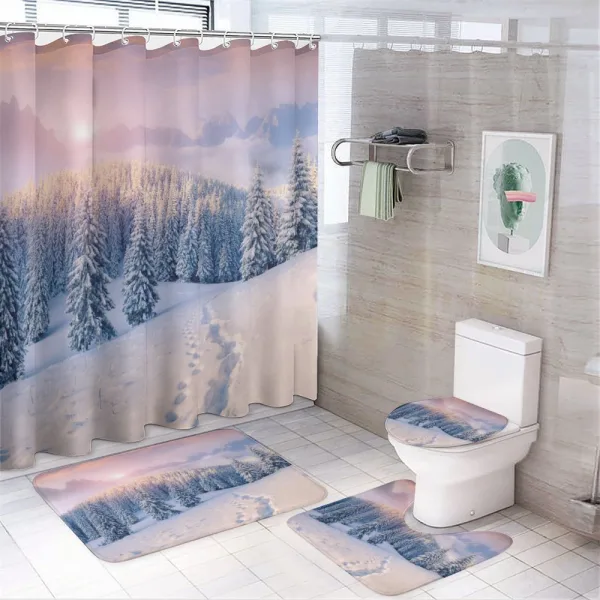 Idyllic Winter Morning on a shower curtain