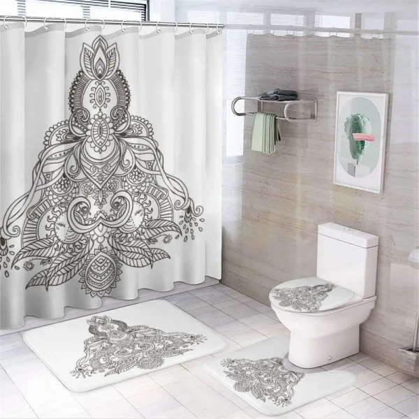 Lotus Sun Art Design on a shower curtain