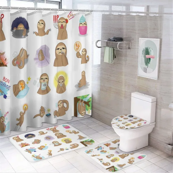 Manga Style Characters on a shower curtain