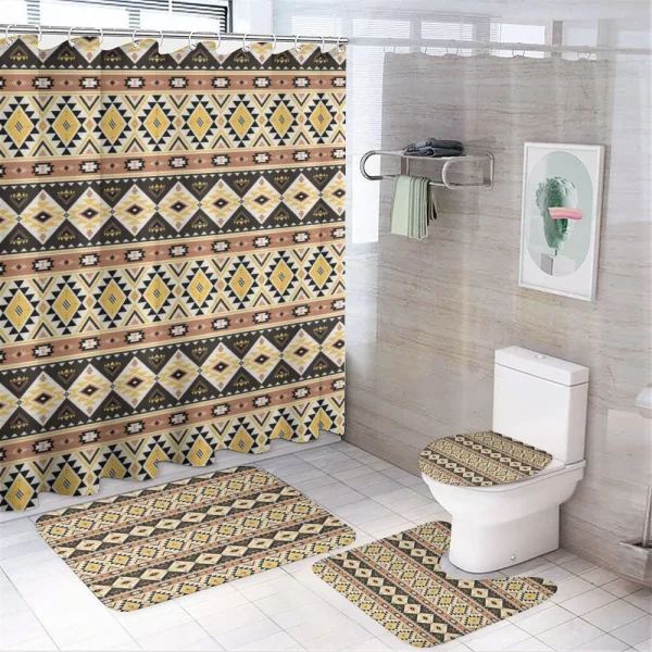 Mexican Lines and Triangles on a shower curtain