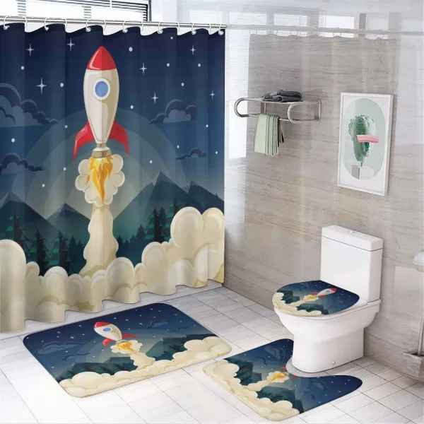 Rocket in the Woodlands on a shower curtain