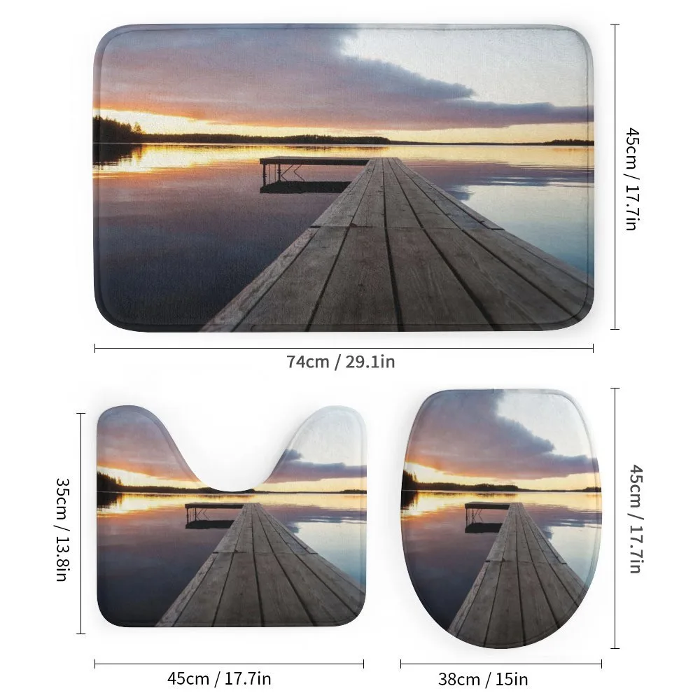 Rustic Pier Sunset Lake — Detail 1