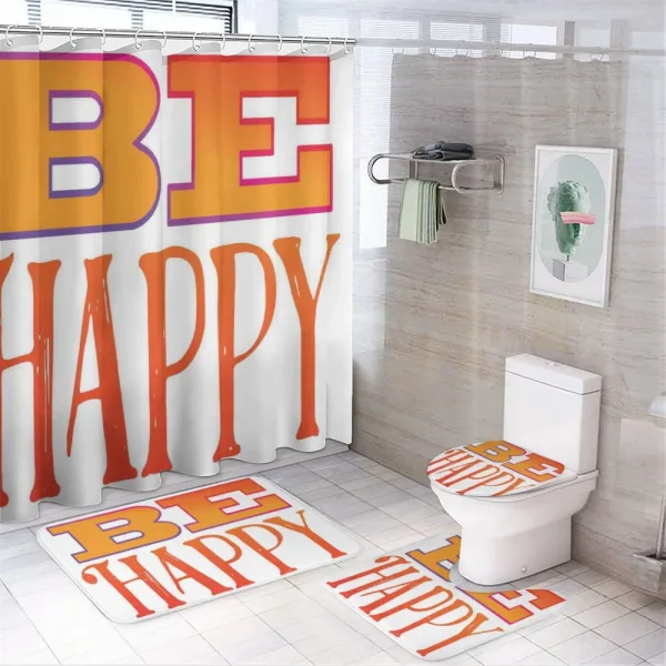 Sketchy Style Text Words on a shower curtain