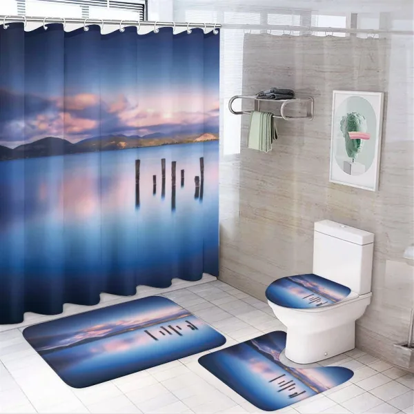 Sky Reflection on Water on a shower curtain