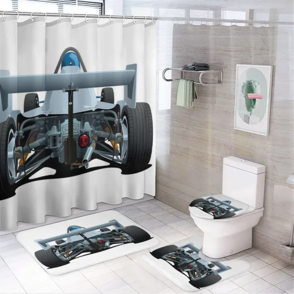 Super Fast Vehicle Back on a shower curtain