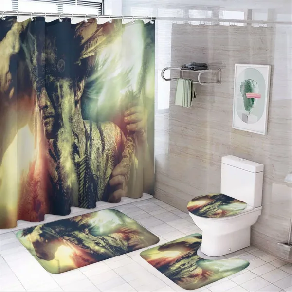 Warrior on a shower curtain