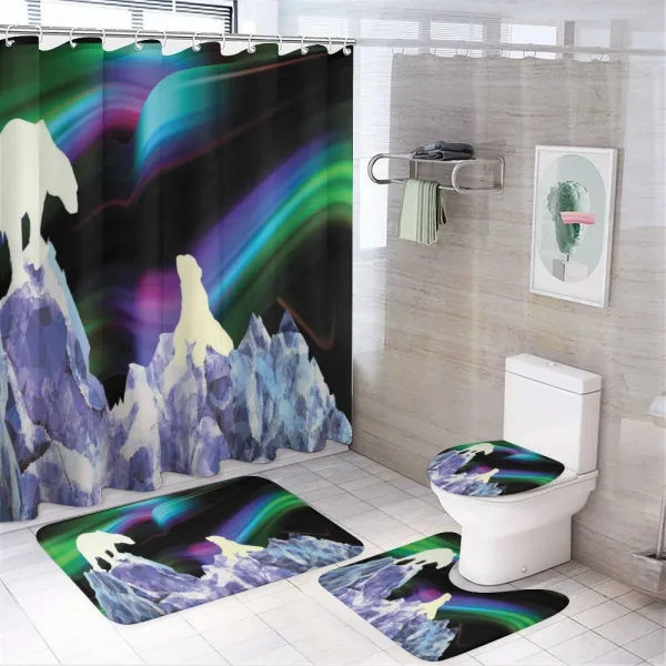 Aurora Borealis Ice on a shower curtain