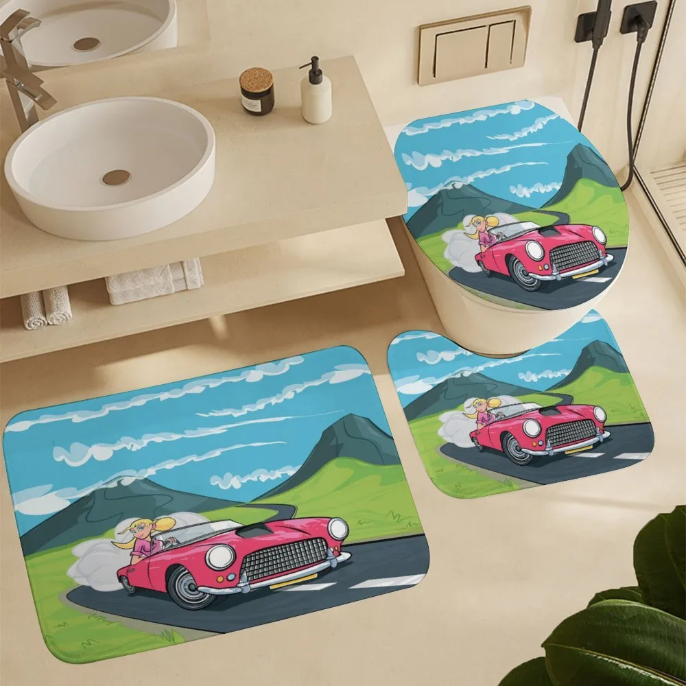 Blonde Girl Drives on Road — Detail 5