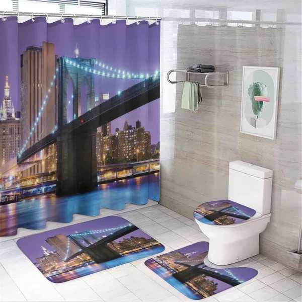 Bridge Towards Manhattan on a shower curtain