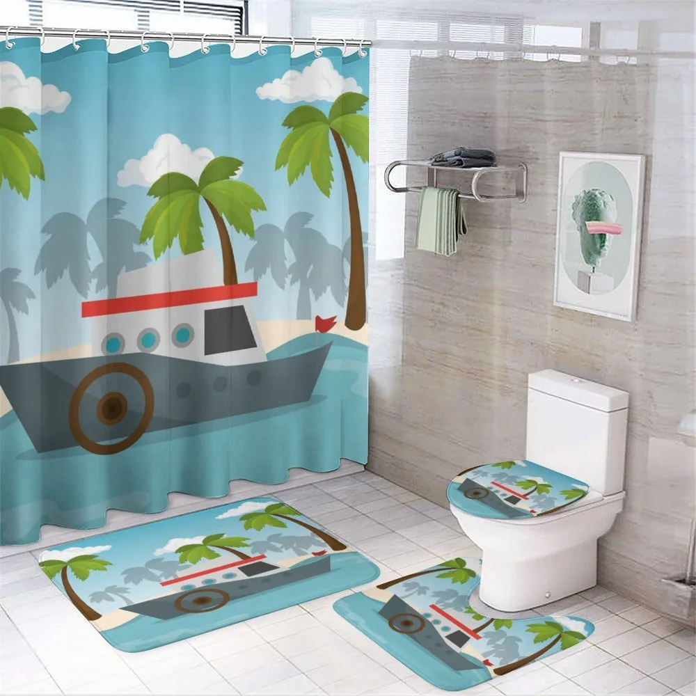 Cartoon Boat Palms — Your design