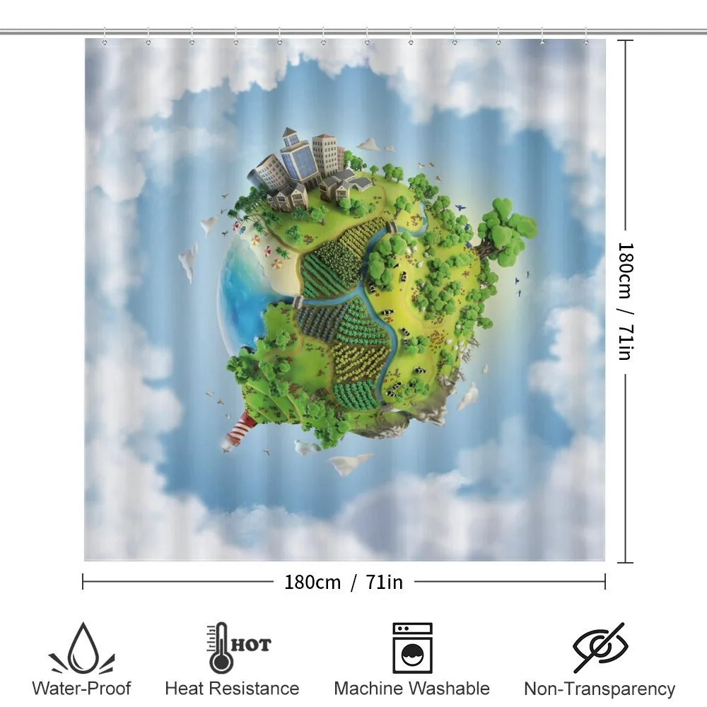 Cartoon Globe Greenery — Detail 2