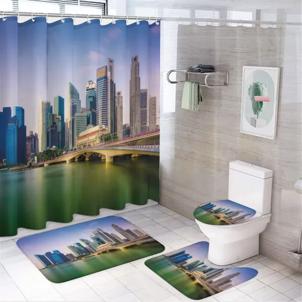 Cityscape Picturesque on a shower curtain