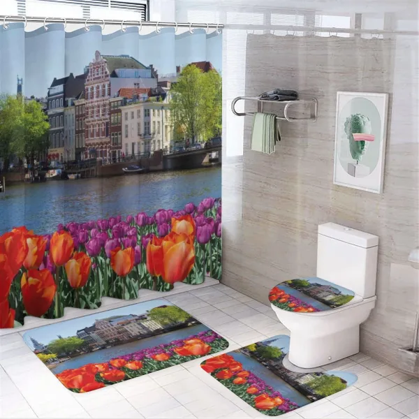 Holland Amsterdam Wiev on a shower curtain