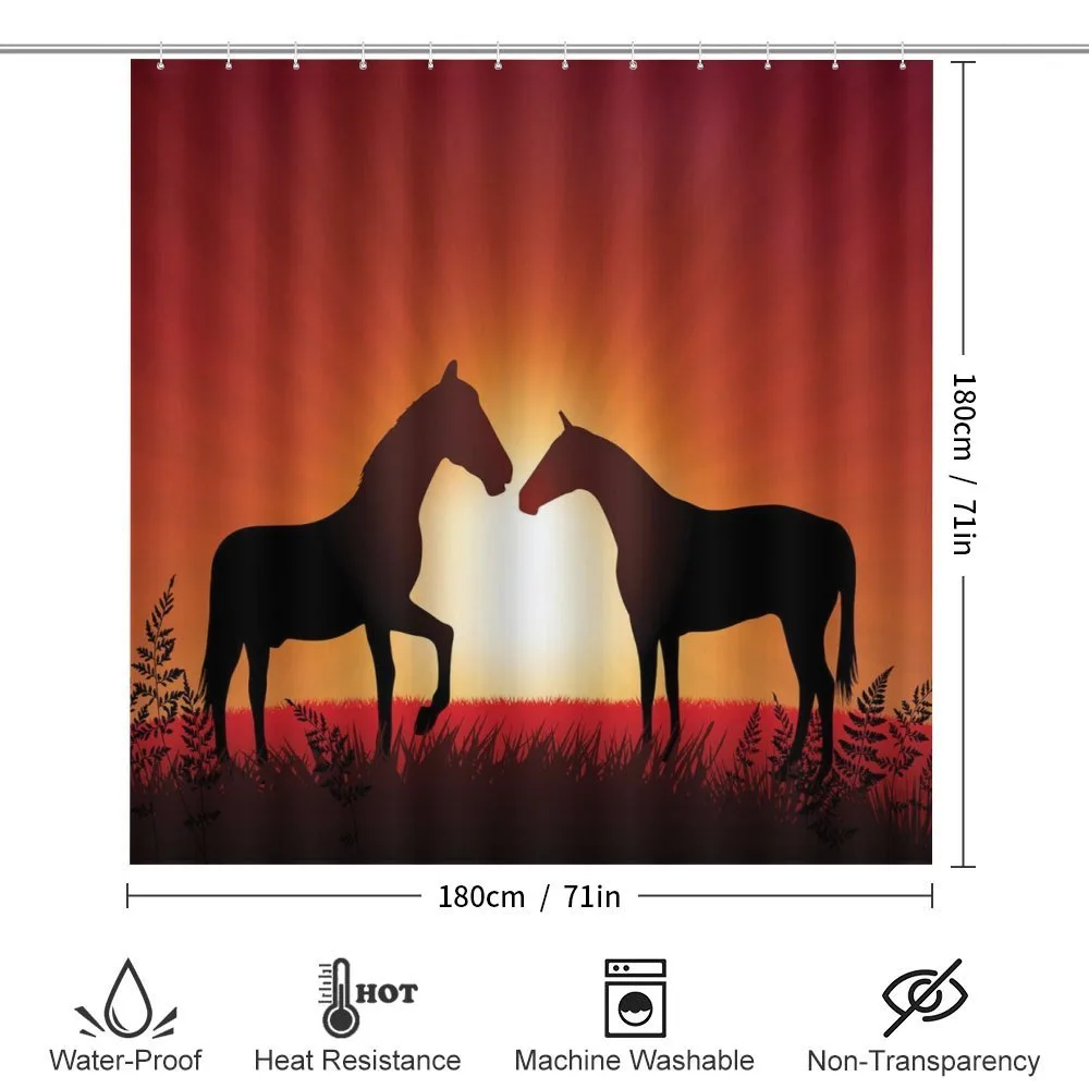 Horses Silhouette on Sunset — Detail 2