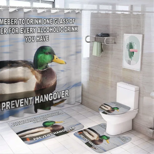 Mallard Duck with Words on a shower curtain