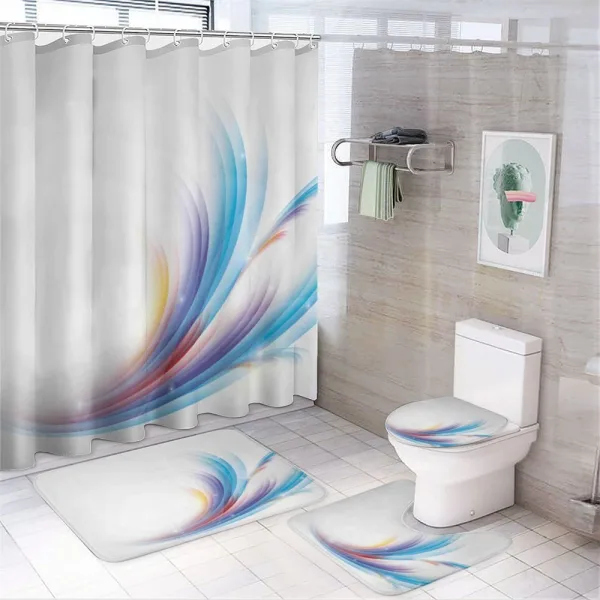 Rainbow Inspired Waves on a shower curtain