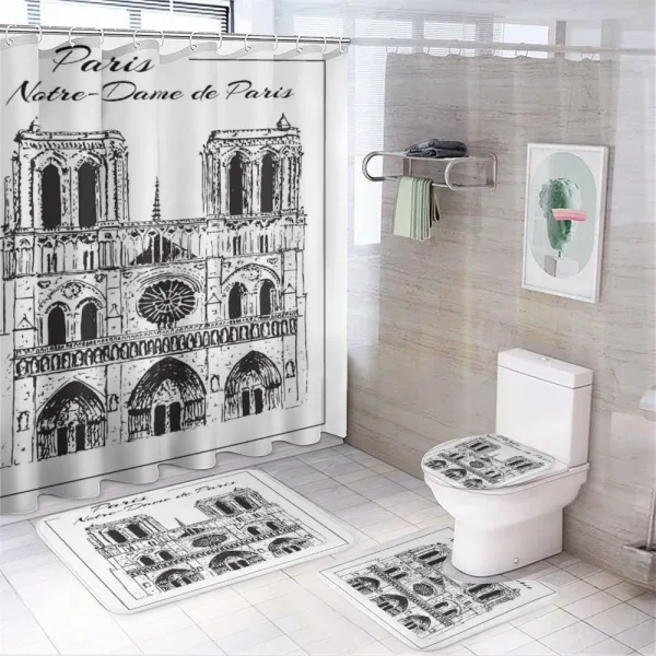 Sketch on a shower curtain