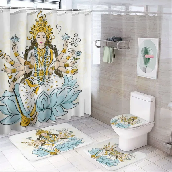 Sketch Figure Blessing on a shower curtain