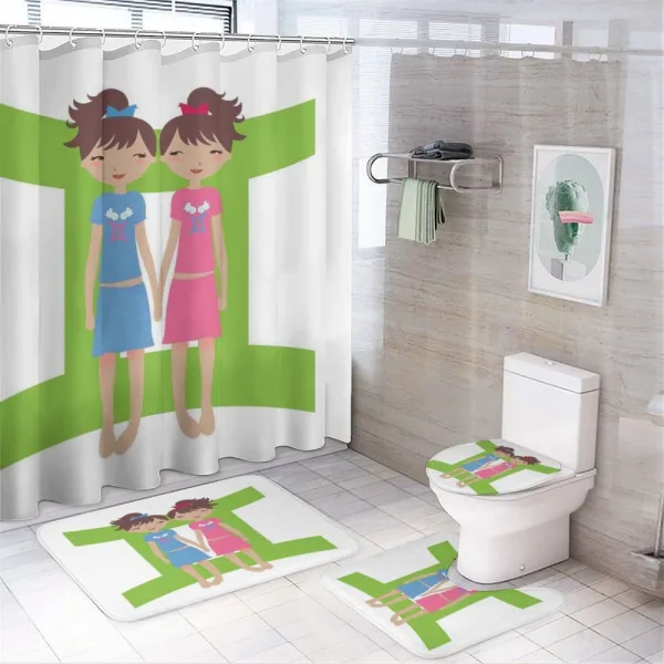 Twin Girls Teens on a shower curtain
