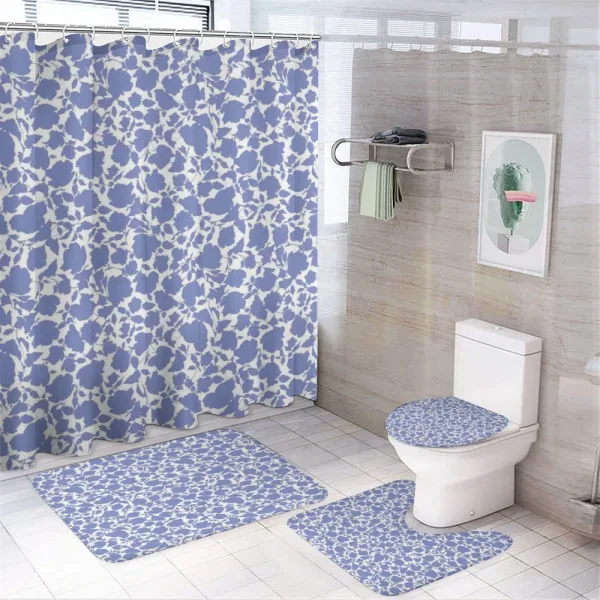 Abstract Petals and Leaves on a shower curtain