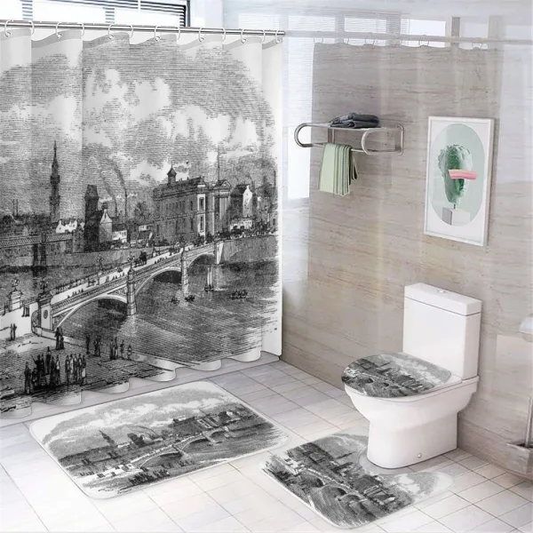 Albert Bridge Glasgow Art on a shower curtain