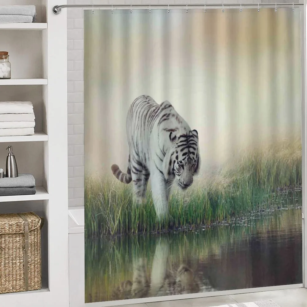 Albino Tiger Near a River — Detail 4