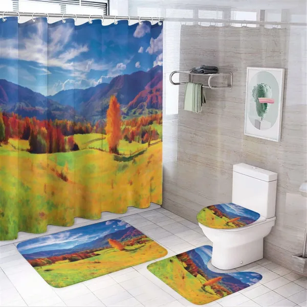Alpine Mountain Design on a shower curtain