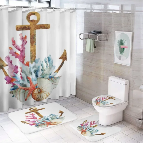 Anchor Corals Seaweed on a shower curtain