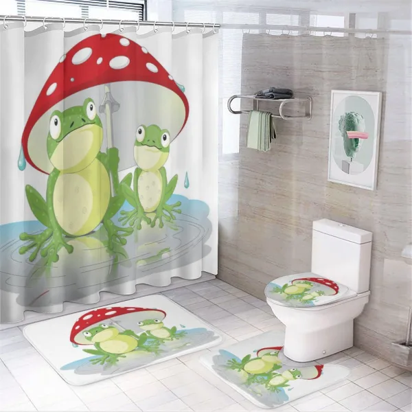 Animal in Mushroom Umbrella on a shower curtain