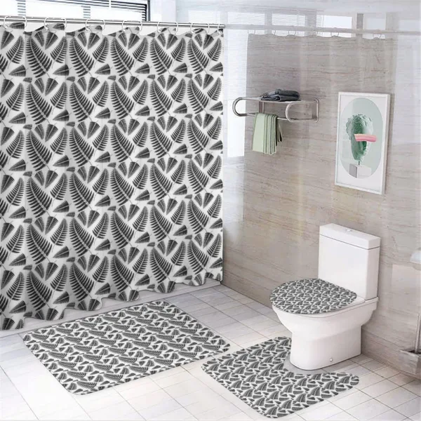 Bunch of Leaves Pattern Exotic on a shower curtain