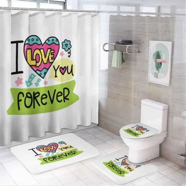 Childish I Love You on a shower curtain