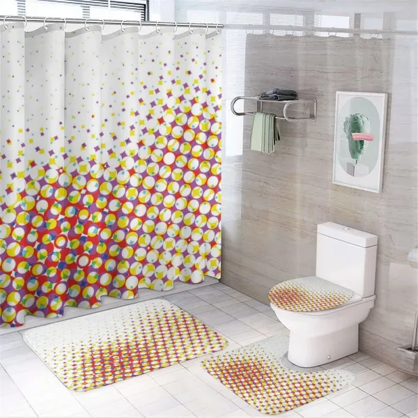 Colorful Halftone Effect on a shower curtain