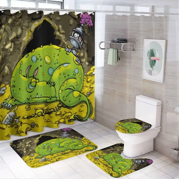 Creature Sleeping on a shower curtain