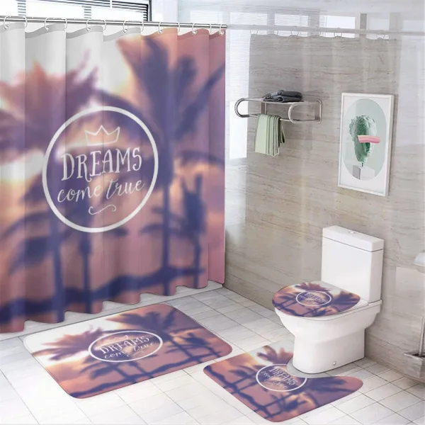 Dreams Come True Text on a shower curtain