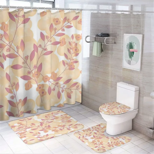 Floral Art Berry Pastel on a shower curtain