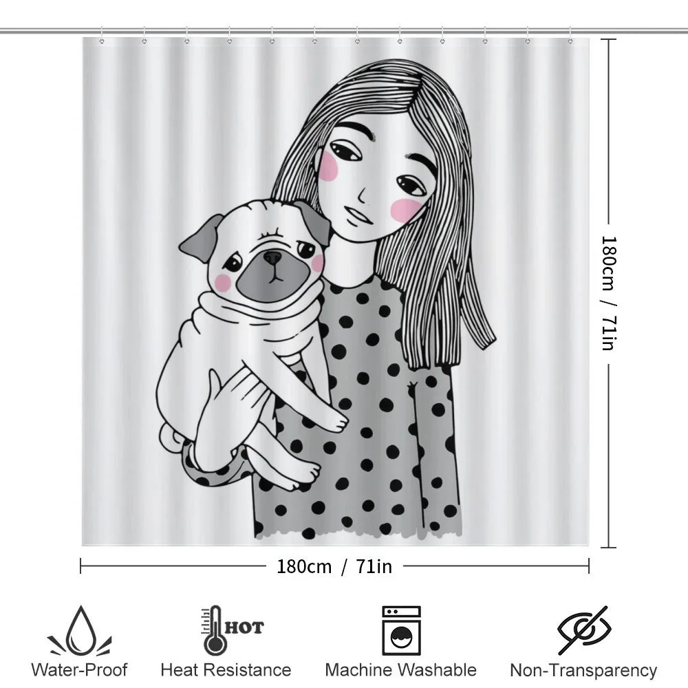 Girl Holding Her Pug Love — Detail 2