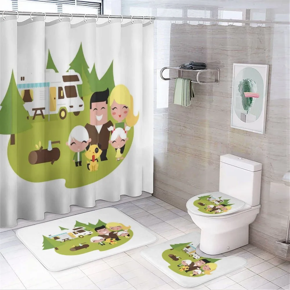 Happy Camper Family in Woods — Your design