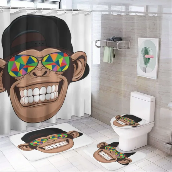 Hipster Monkey Glasses on a shower curtain