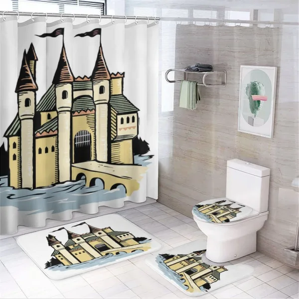 History Fantasy Fortress on a shower curtain