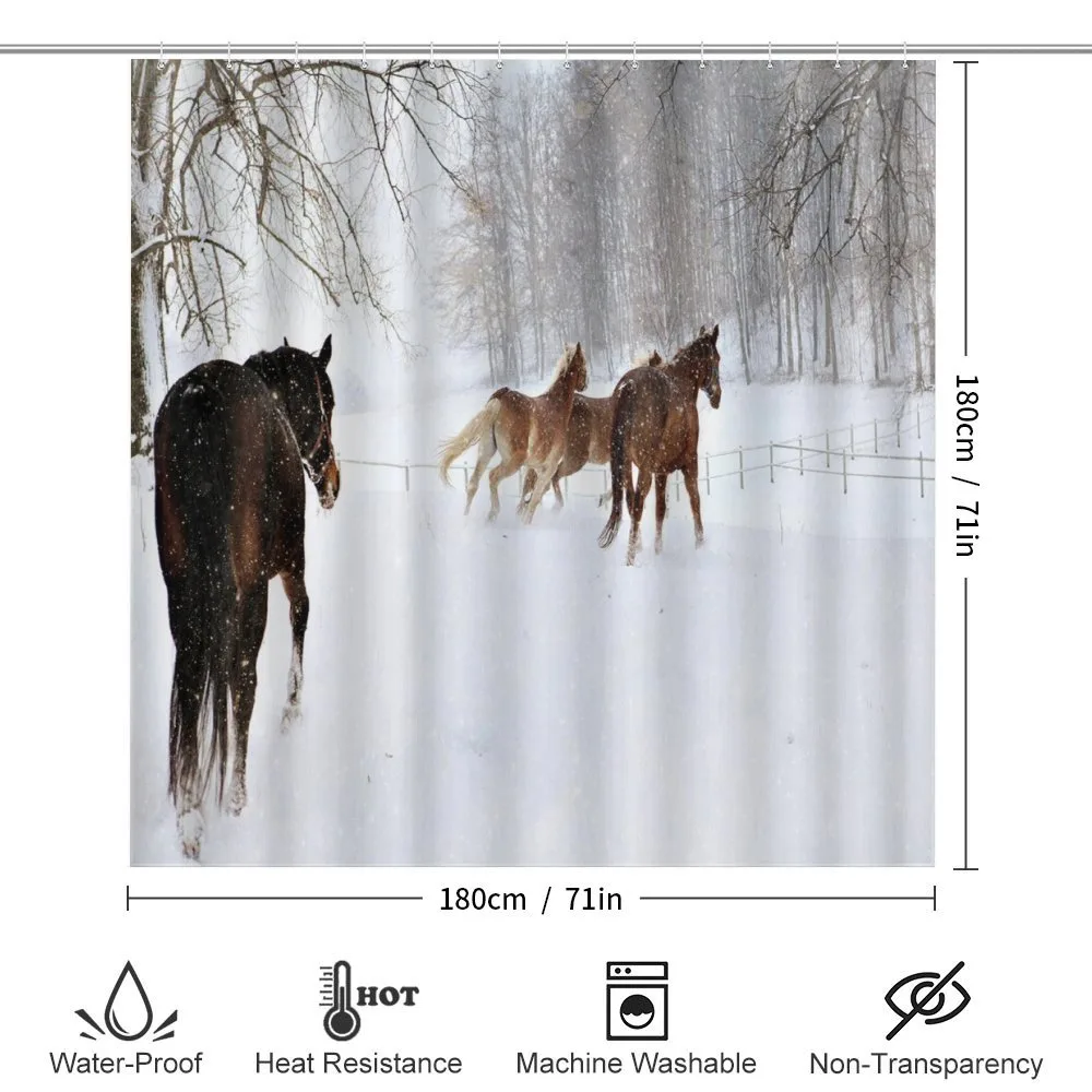 Horses in Snowy Forest — Detail 2