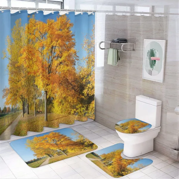 Maple Trees Countryside on a shower curtain