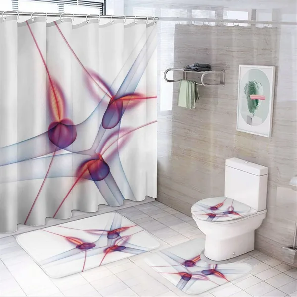 Modern Wavy Patterns Art on a shower curtain